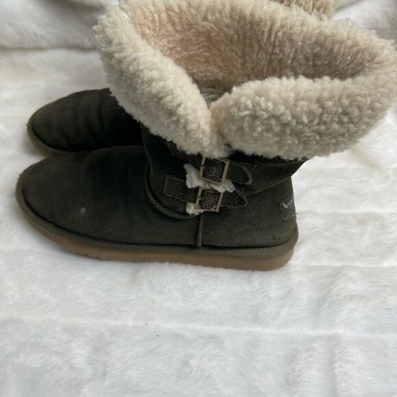 Kookaburra by Ugg suede olive green short boots with shearling and faux … - Picture 4 of 12